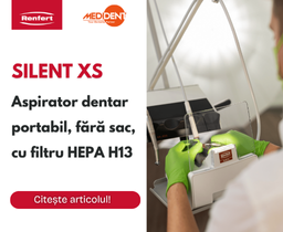 SILENT XS Renfert – Aspirator dentar portabil, fără sac, ultra-silențios, cu filtru HEPA