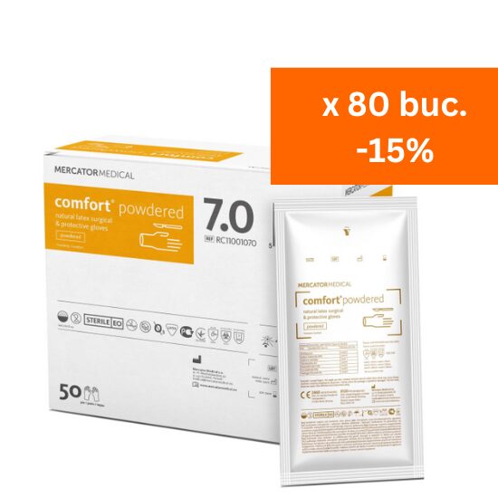 Manusi chirurgicale sterile-pudrate x 1 pereche 