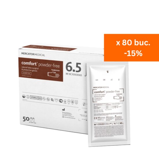 MANUSI CHIRURGICALE-sterile nepudrate pachet x1pereche 6.5