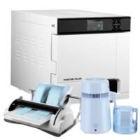 Pachet autoclav cu touchscreen 23L cu tanc intern si imprimanta inclusa + USB port + aparat de sigilat pungi + distilator de apa