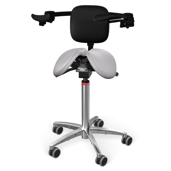 Scaun Salli MultiAdjuster with Ergorest + back support leather stone grey