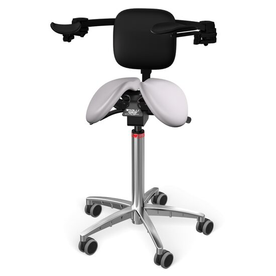 Scaun Salli MultiAdjuster with Ergorest + back support leather light grey