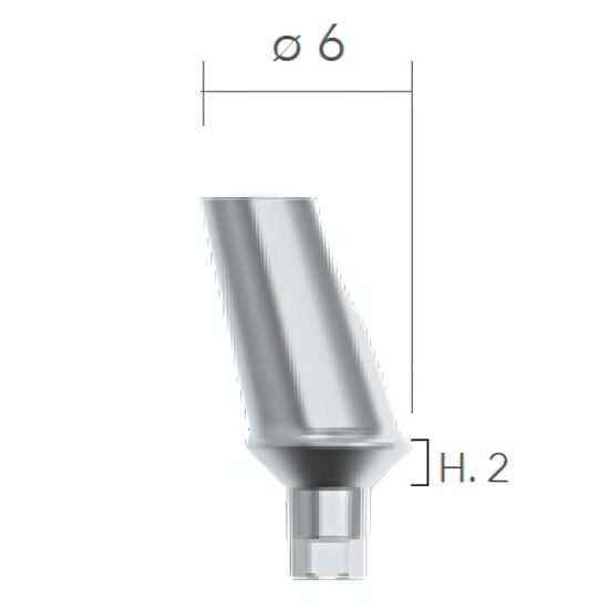 Angled abutments ø6 - 15°(bont TITANUM, angulat 15°) B&B Dental