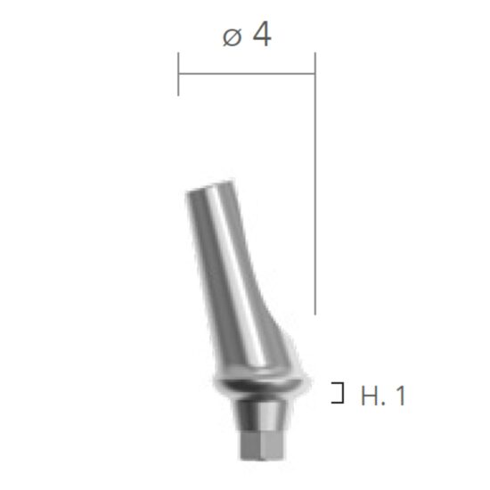 Angled Abutments  ø4-15°(bont TITANUM, angulat 15°) - șurub inclus B&B Dental
