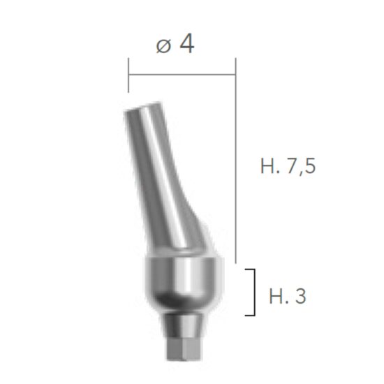 Angled Abutments  ø4-15°(bont TITANUM, angulat 15°) - șurub inclus B&B Dental