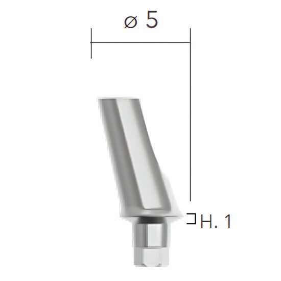 Angled abutments ø5 - 15°(bont TITANUM, angulat 15°) B&B Dental