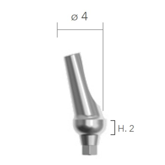 Angled Abutments  ø4-15°(bont TITANUM, angulat 15°) - șurub inclus B&B Dental