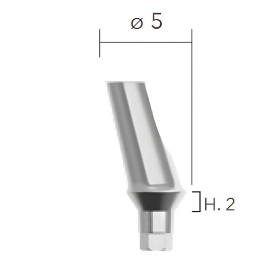 Angled abutments ø5 - 15°(bont TITANUM, angulat 15°) B&B Dental