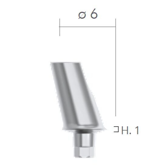 Angled abutments ø6 - 15°(bont TITANUM, angulat 15°) B&B Dental