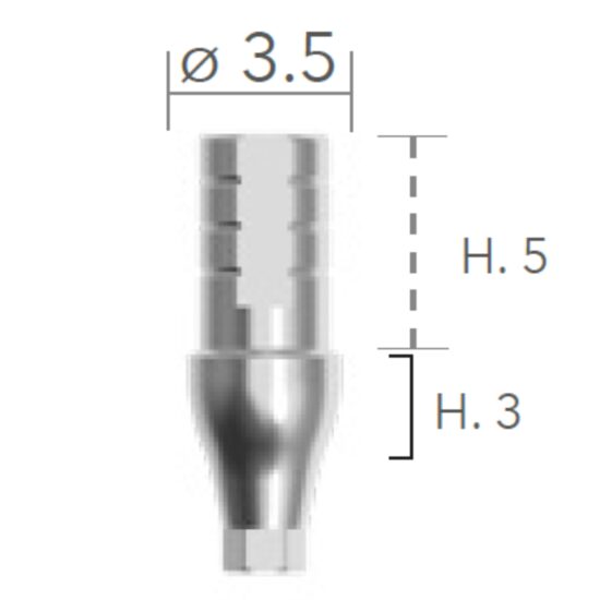Slim TI LINK Base Non Swivelling ø3.5 (bază Slim, fixă) B&B Dental