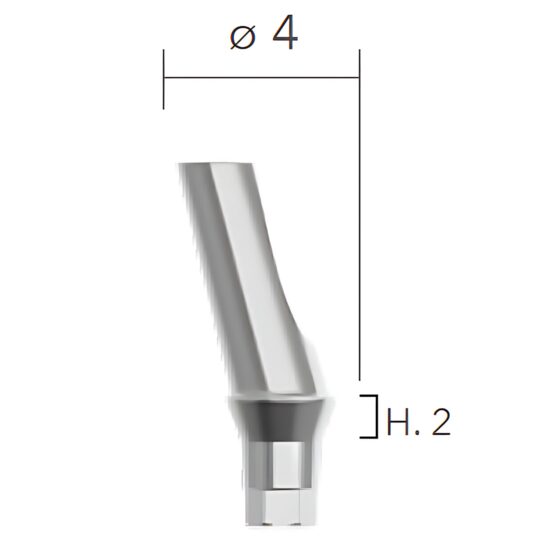 Angled abutments ø4 - 15°(bont TITANUM, angulat 15°) B&B Dental