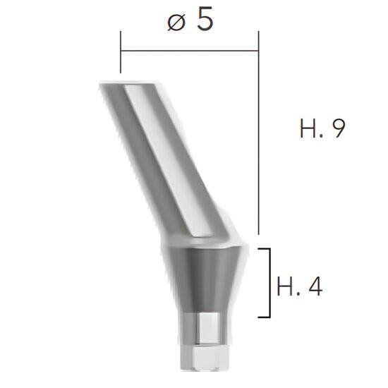 Angled abutments ø5- 25°(bont TITANUM, angulat 25°) B&B Dental