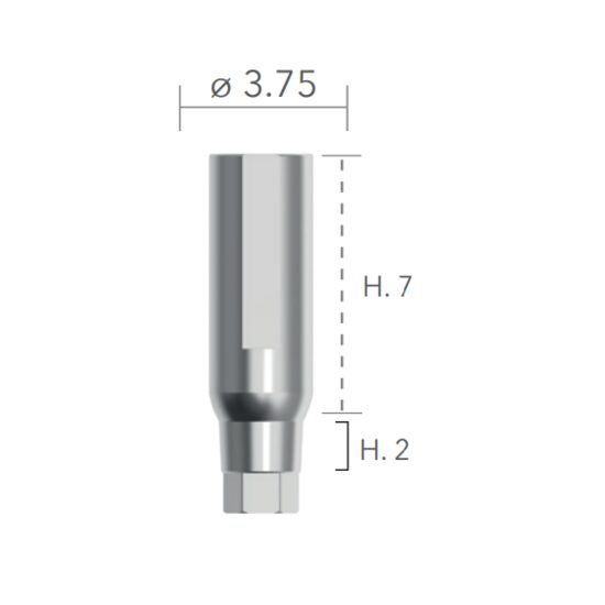 Temporary abutments without shoulder in titanium Non rotating (bont temporare) - șurub inclus B&B Dental