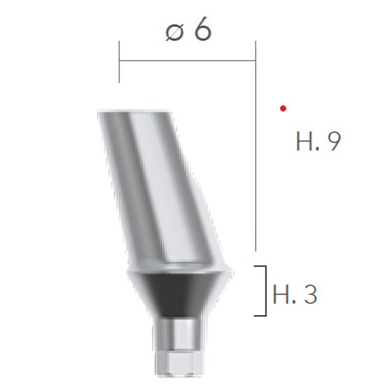 Angled abutments ø6 - 15°(bont TITANUM, angulat 15°) B&B Dental