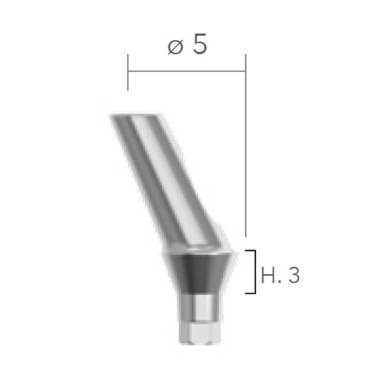 Angled abutments ø5- 25°(bont TITANUM, angulat 25°) B&B Dental