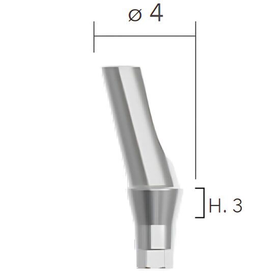 Angled abutments ø4 - 15°(bont TITANUM, angulat 15°) B&B Dental