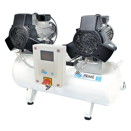 Compresor de aer Tandem Prime S 100/50 fara ulei versiunea IOT, 6 cilindri, cu o putere de aer de 500 l/min,5 bar,90L MGF Compressors