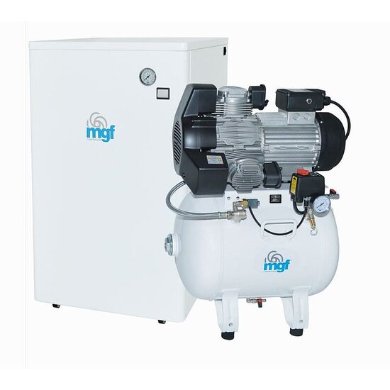 Compresor silentios CS 50/25 PRIME S fara ulei, debit 190 l/min@8 bar,40L MGF Compressors