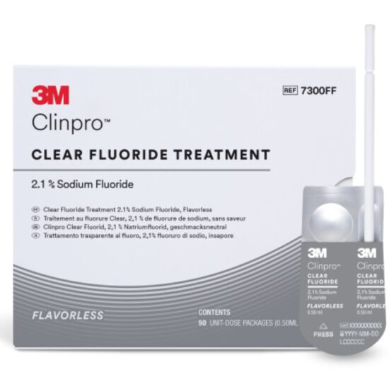 3M™ Clinpro™ Clear Fluoride Treatment, Single-Use 50 L-Pop™ - gel cu fluor fără aromă  50buc x 0.5ml