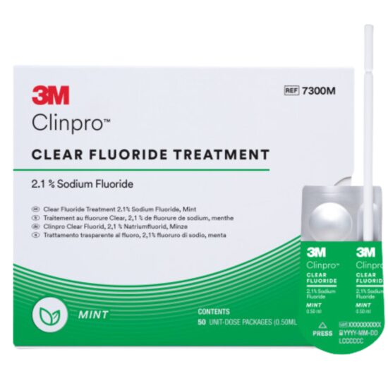 3M™ Clinpro™ Clear Fluoride Treatment, Single-Use 50 L-Pop™-gel cu fluor Menta 50buc x 0.5ml