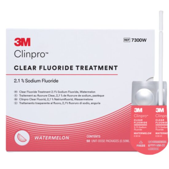 3M™ Clinpro™ Clear Fluoride Treatment, Single-Use 50 L-Pop™- gel cu fluor pepene rosu 50buc x 0.5ml