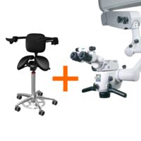 Microscop SM620 PRO Mediworks + Scaun Salli Microscope MultiAdjuster leather black