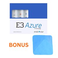 Pachet promotional: Ace E3 Azure Basic Rotary System Set-ass folie 25mm x 3buc Endostar x 1 cut + BONUS Camp diga Dental Dam latex 152mm*152mm, 36 buc Blue Medium by Medident
