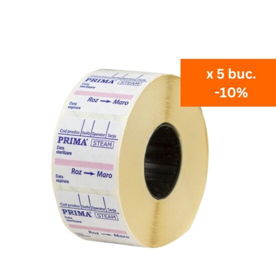 Pachet 5 x Etichete dublu adezive - sterilizare cu abur-1rola 29x28mm 