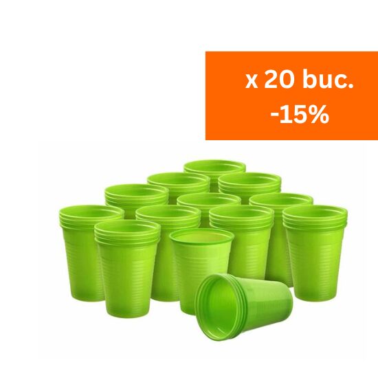 Pahare de unica folosinta Green x 100 buc Akzenta