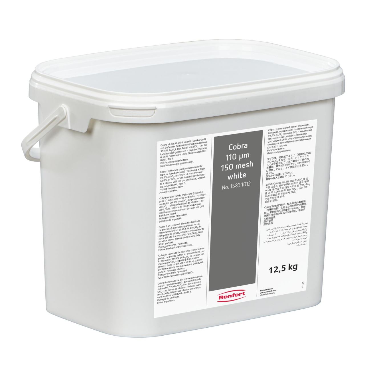 Nisip de sablare Cobra 110 microni alb x 12.5kg Renfert