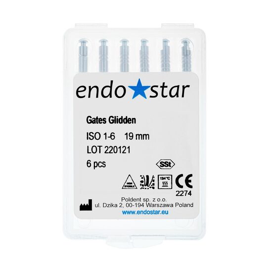 Freze endodondice Gates 1-19 mm  x 6 buc Endostar