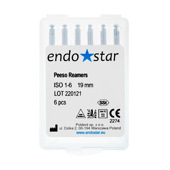 Freze endodontice 2-19mm x 6 buc Peeso Reamers Endostar