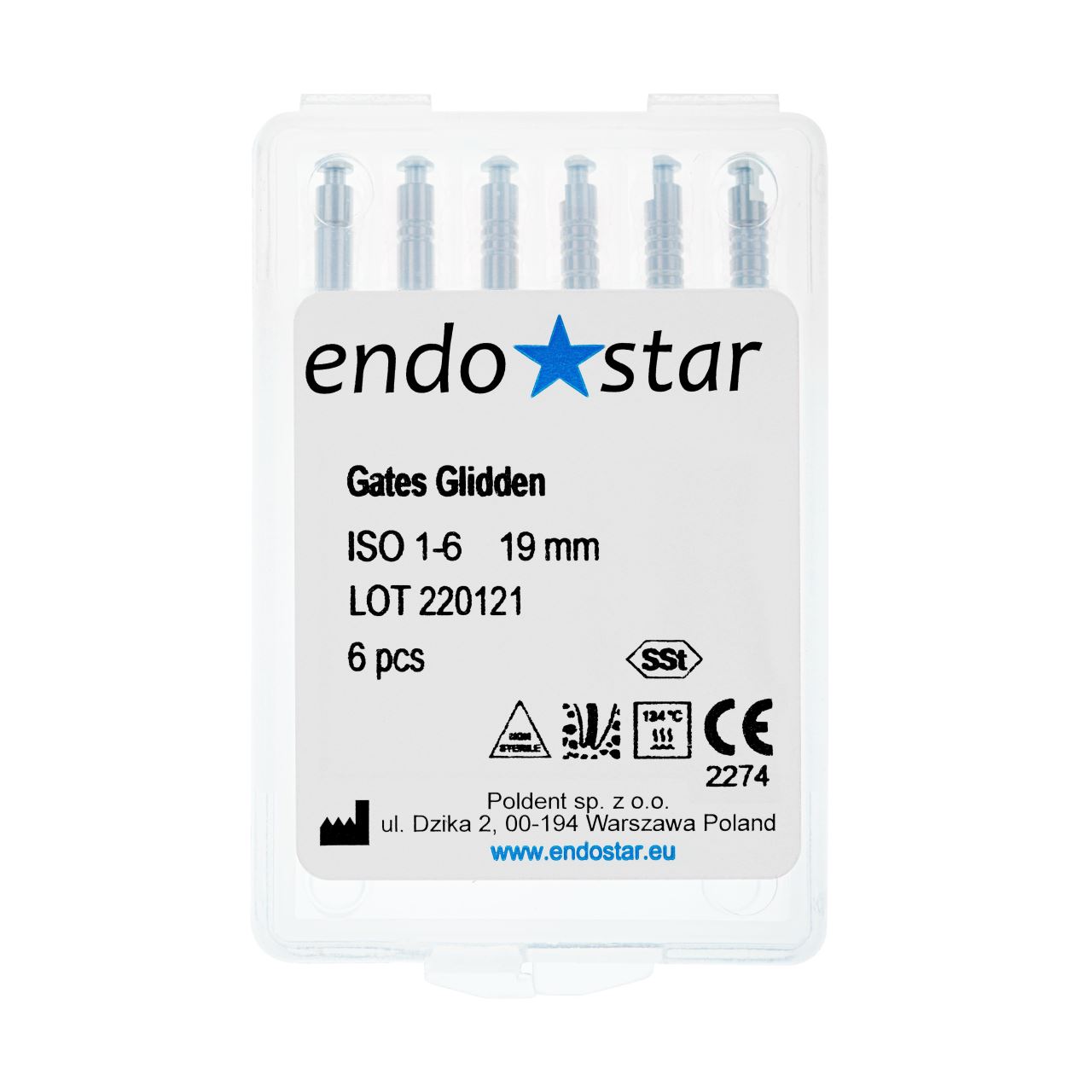 Freze endodondice Gates 2-19mm x 6 buc Endostar